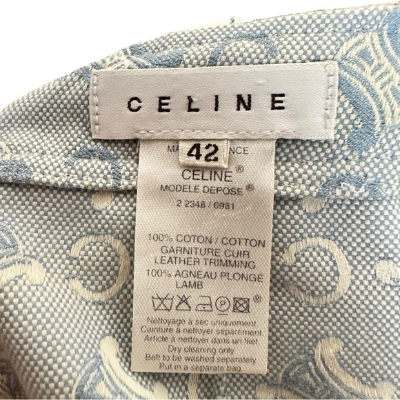 CELINE Vintage Belted Monogram Logo Canvas & Leather Trim Skirt - Picture 13 of 16